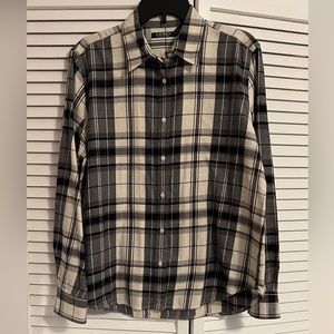 Ralph Lauren Women's Long Sleeve, Button Down, Flannel Plaid Shirt, Size XL